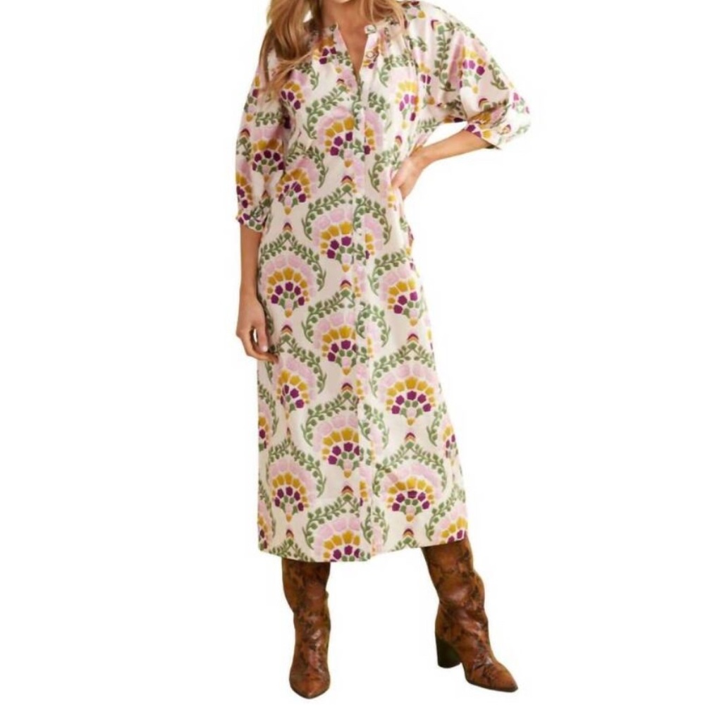Double A- Madeleine Midi Dress in Botanique- Sz XS (fits like a S)- NWT